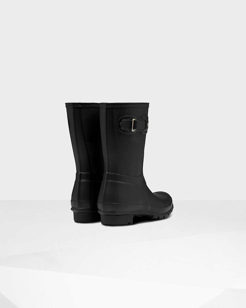 Hunter Original Exploded Logo Texture Short Rain Boots - Cheap Online Womens Black - GHAPWK956